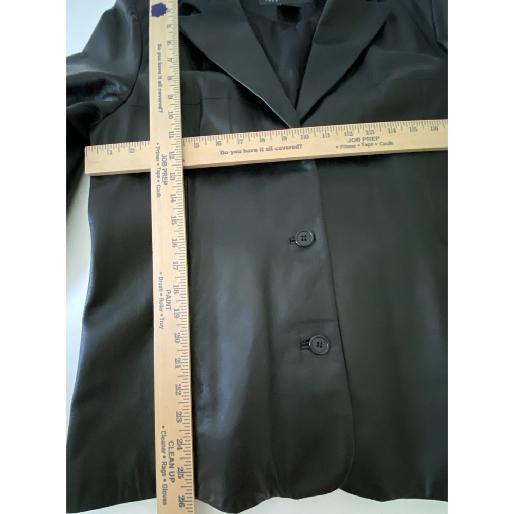 VTG Free Country Black Leather Jacket Women's Large Button Up Lined Streetwear - Picture 10 of 15